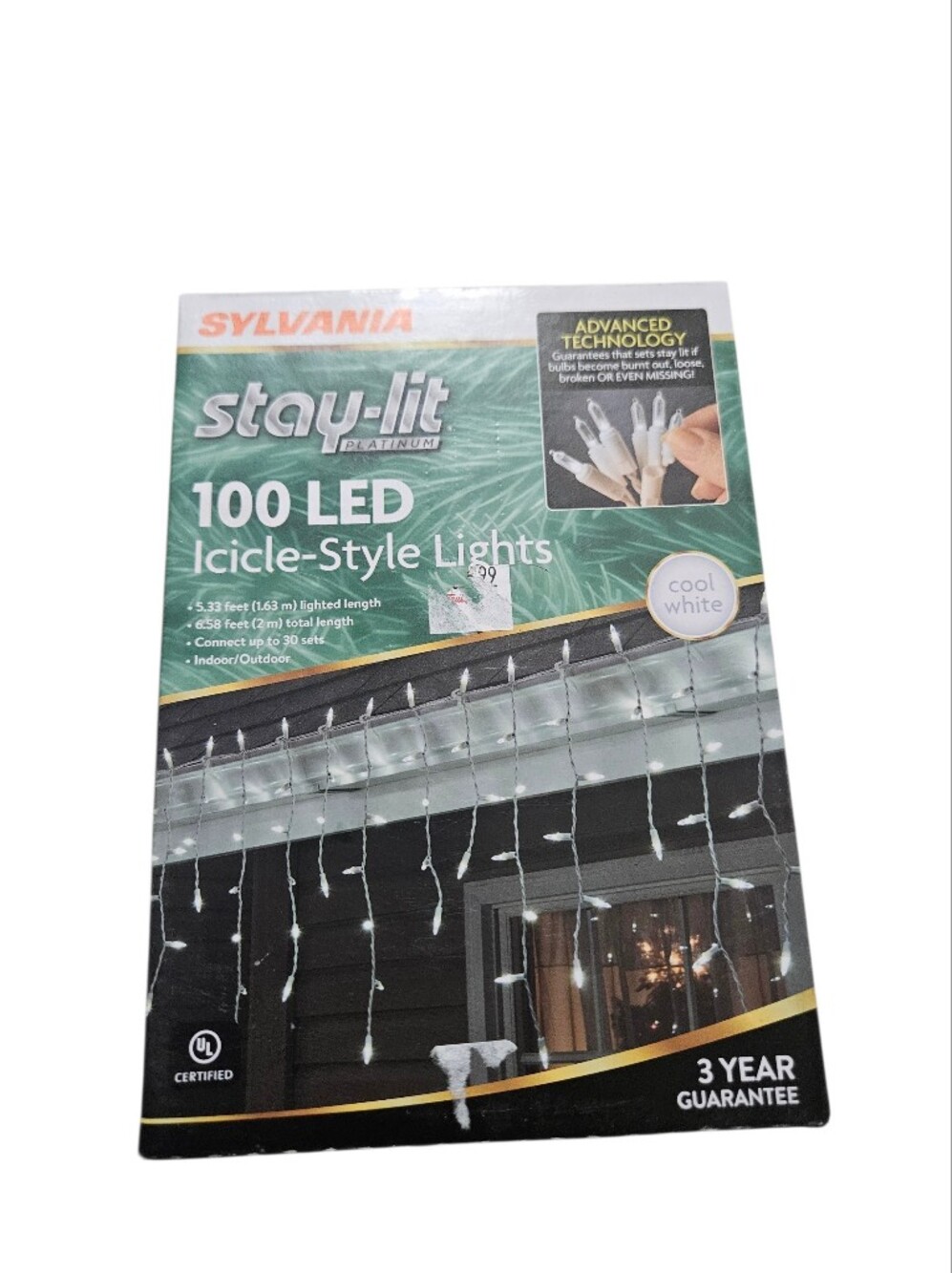 Sylvania 100 LED Icicle Stlye Lights Cool White!